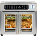 Emeril Lagasse Extra Large French Door Air Fryer Toaster Oven 26QT Stainless Steel with 25 Cooking Functions and 7 Accessories